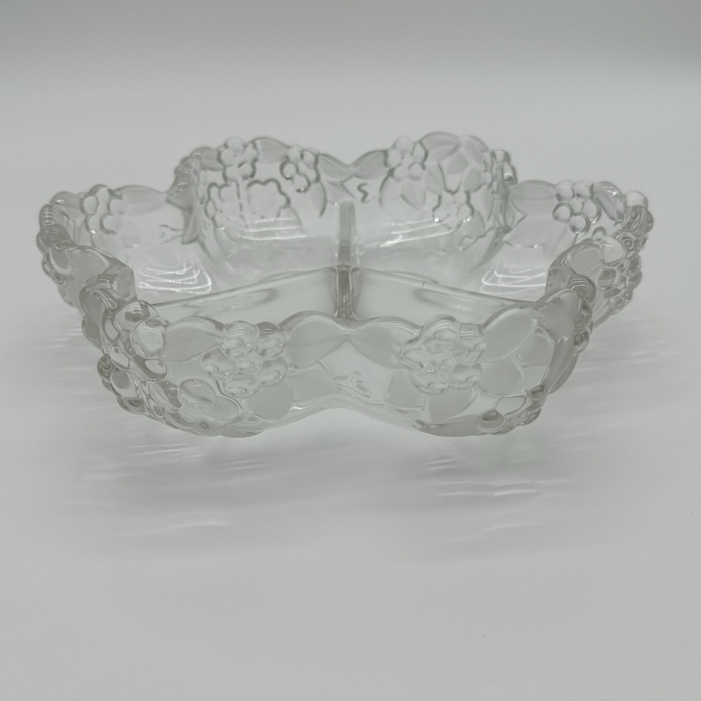 MIKASA 3-PART DIVIDED DISH GERMAN CRYSTAL GLASS Vintage
